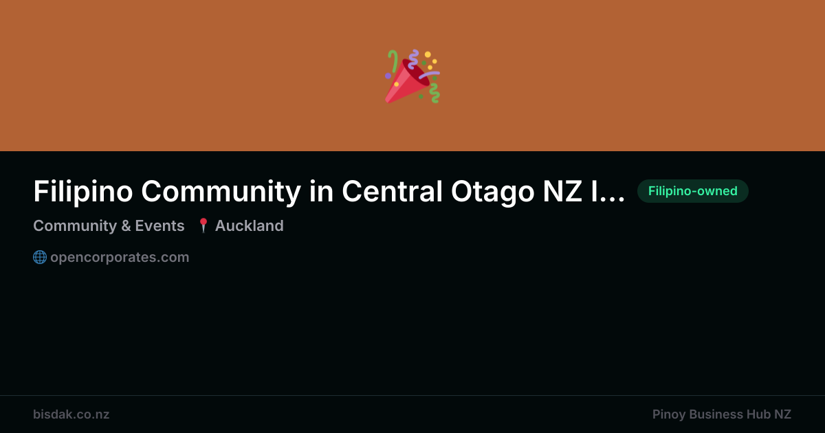Filipino Community in Central Otago NZ Incorporated — Community ...
